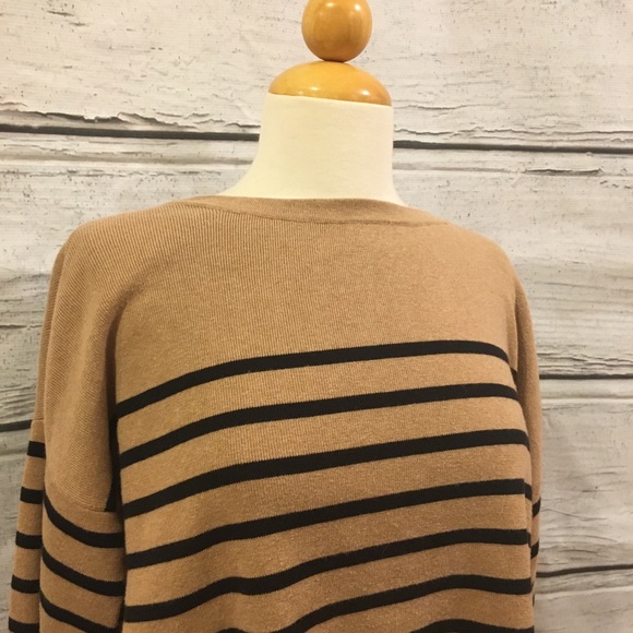 LOFT Tulip Back Striped Sweater - Picture 2 of 3